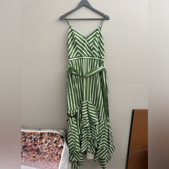 BCBG MaxAzria Striped High Low Wrap Maxi Dress 👗 Worn Once for a Wedding - Picture 2 of 5